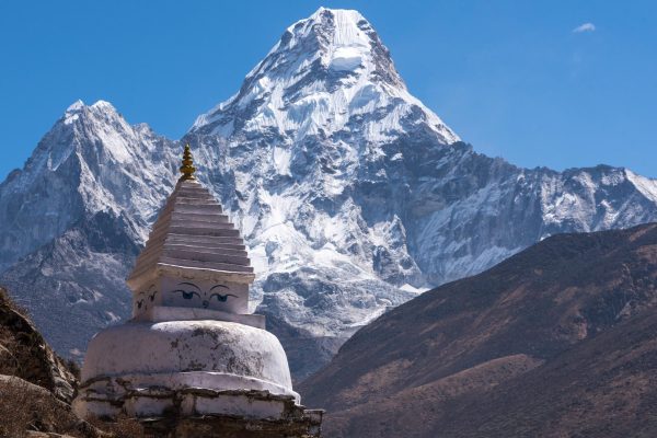 Stupa with Mt. Amadablam, Everest, Nepal